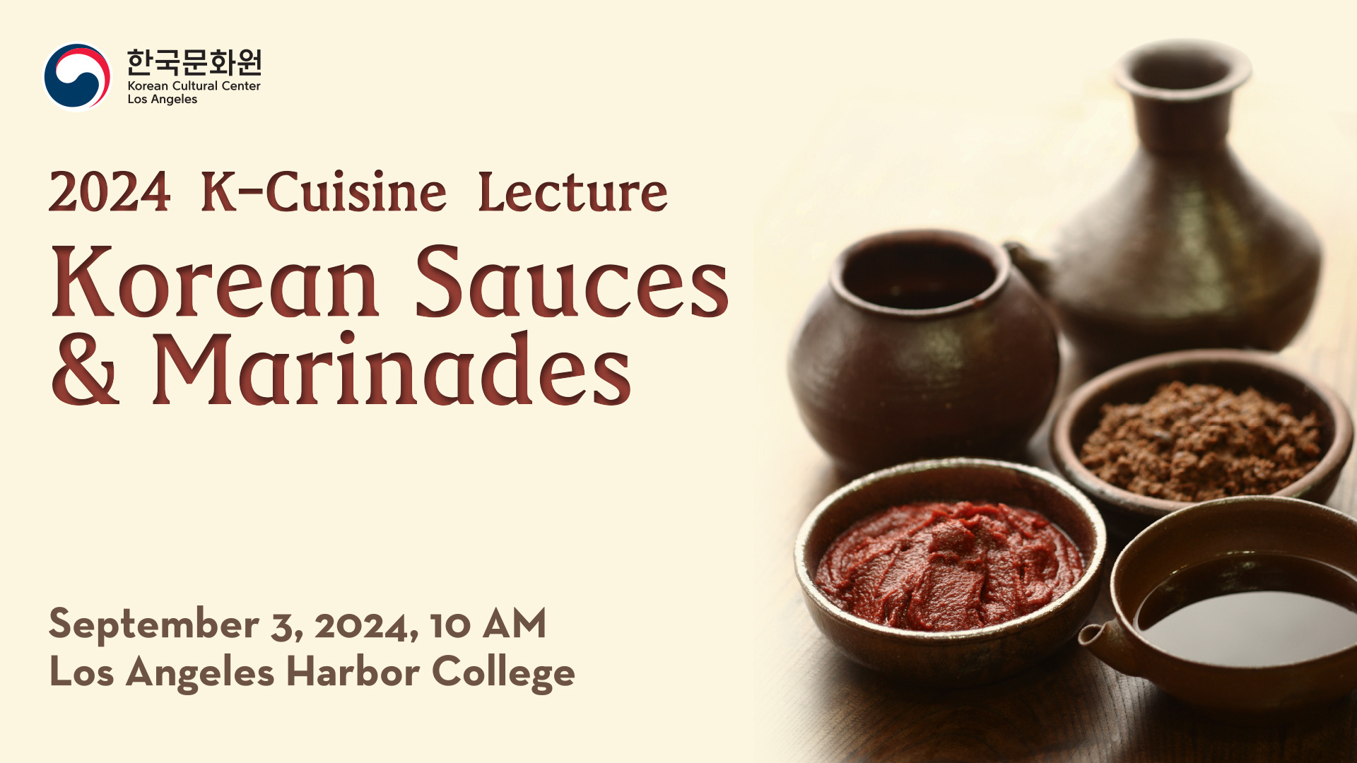 Korean Sauces & Marinades Workshop in LA Harbor College