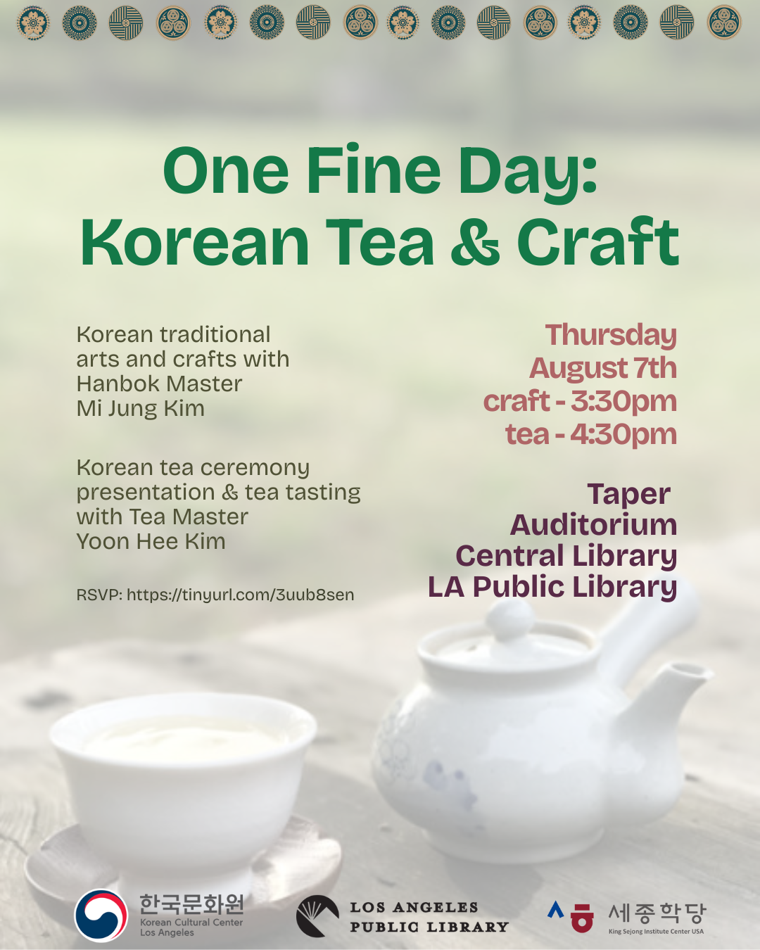 One Fine Day: Korean Tea & Craft