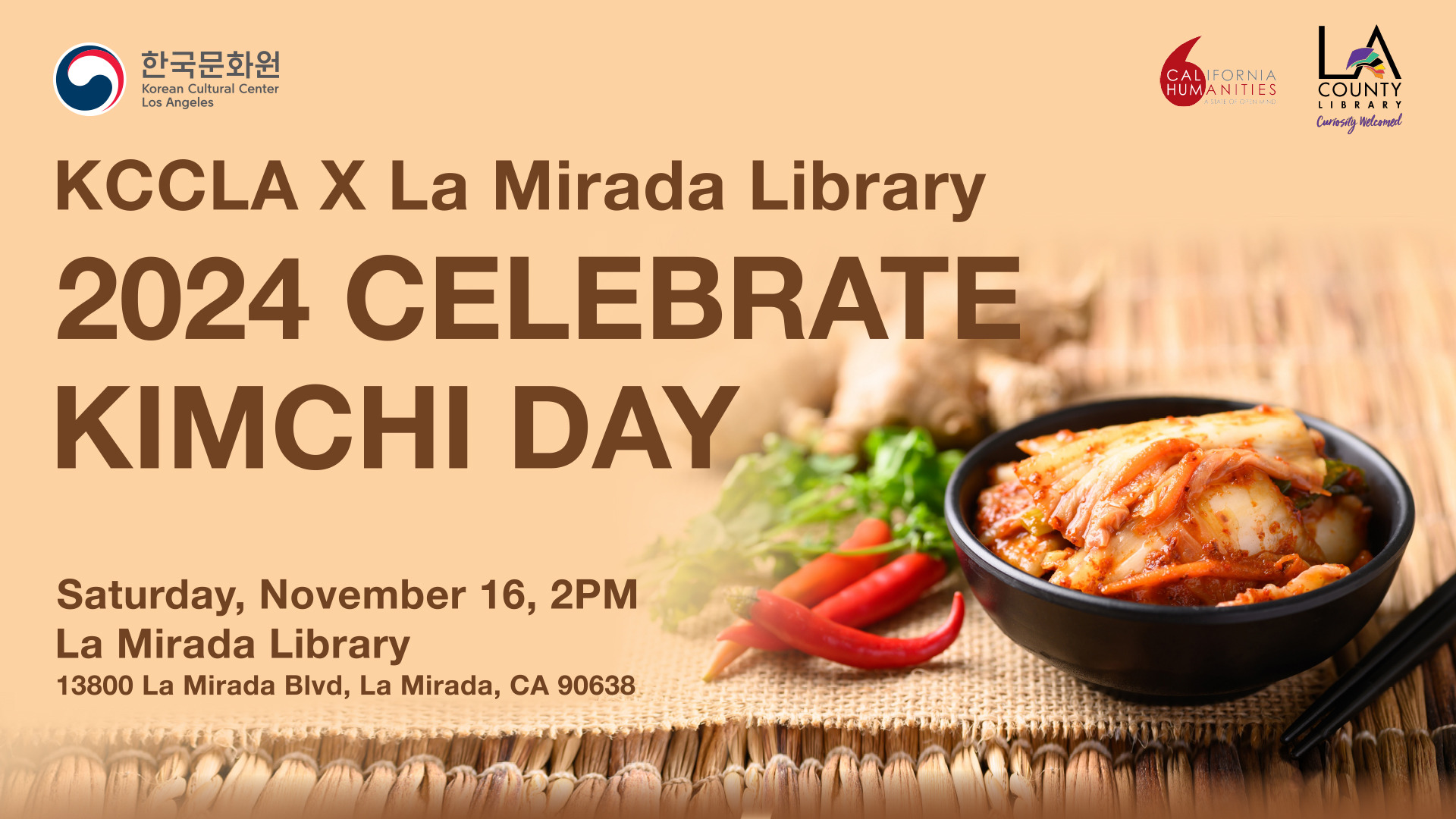 2024 Celebrate Kimchi Day with KCCLA X La Mirada Library